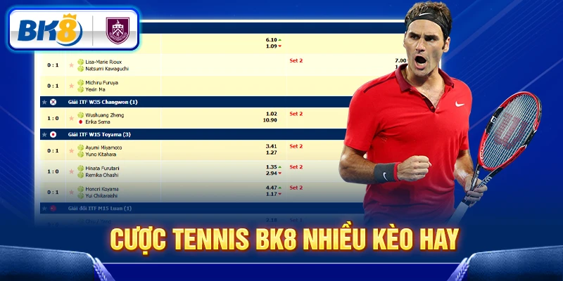 Cược Tennis BK8 nhiều kèo hay