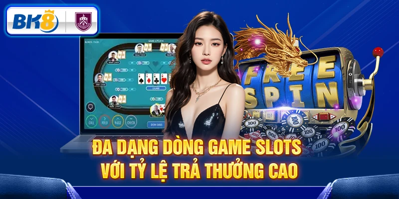 Đa dạng dòng game Slots với tỷ lệ trả thưởng cao