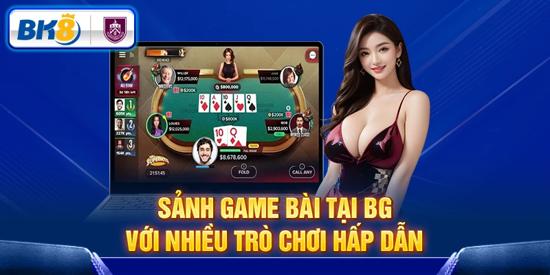 Sảnh game bài tại BG với nhiều trò chơi hấp dẫn