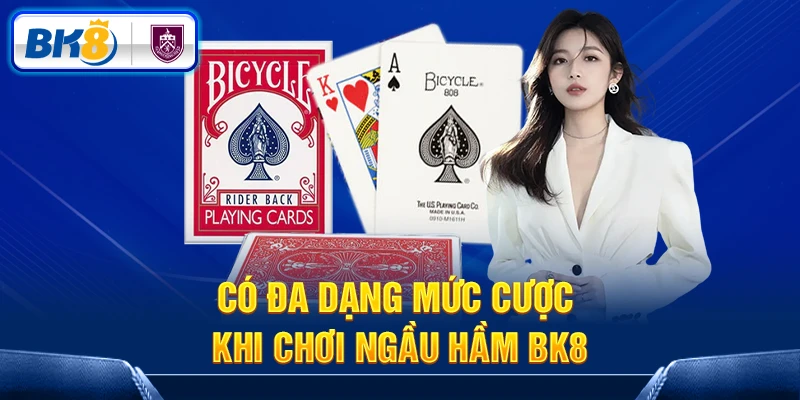 Có đa dạng mức cược khi chơi Ngầu Hầm BK8