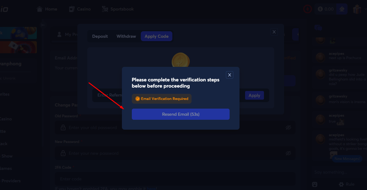 Xác minh tài khoản BK8.io qua email